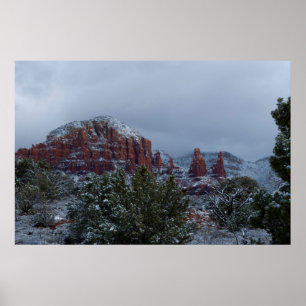 Pôster Arizona de Sedona com neve 2789