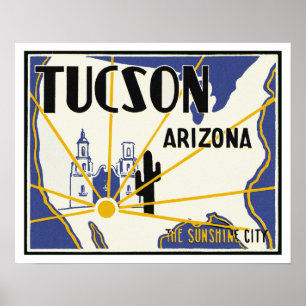 Poster Arizona de Tucson ~ A Cidade do Sol