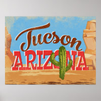Poster Arizona de Viagens vintage de de Tucson