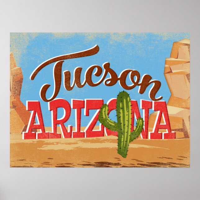 Poster Arizona de Viagens vintage de  de Tucson (Frente)