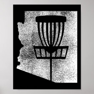 Poster Arizona Disc Golf Estado Com Gráfico Distress Sket