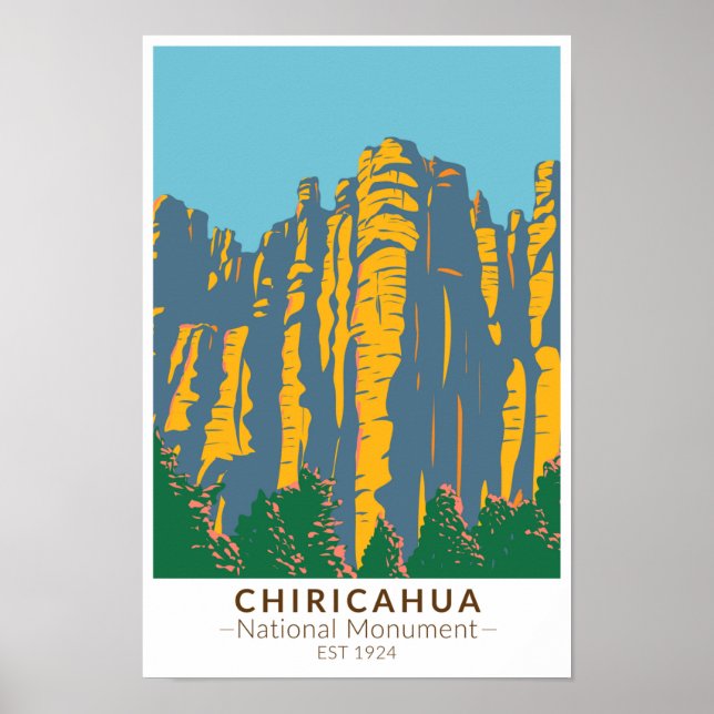 Poster Arizona do Monumento Nacional Chiricahua (Frente)