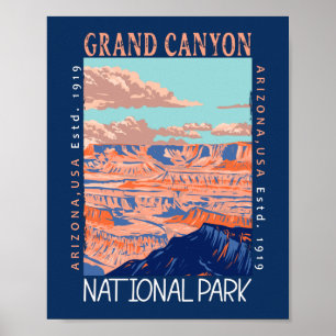 Poster Arizona do Parque Nacional do Grand Canyon, em des