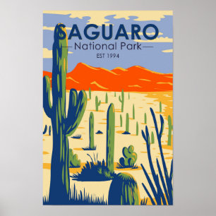 Poster Arizona do Parque Nacional do Saguaro, gigante do