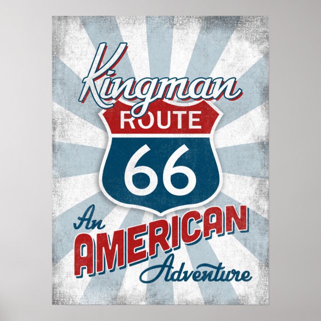 Poster Arizona Kingman Route 66 Vintage America (Frente)