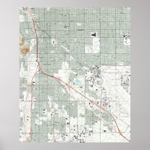 Pôster Arizona Mapa de Tucson (1992)