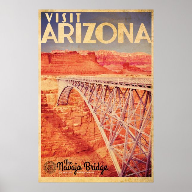 Poster Arizona Navajo Bridge do Vintage Visite (Frente)