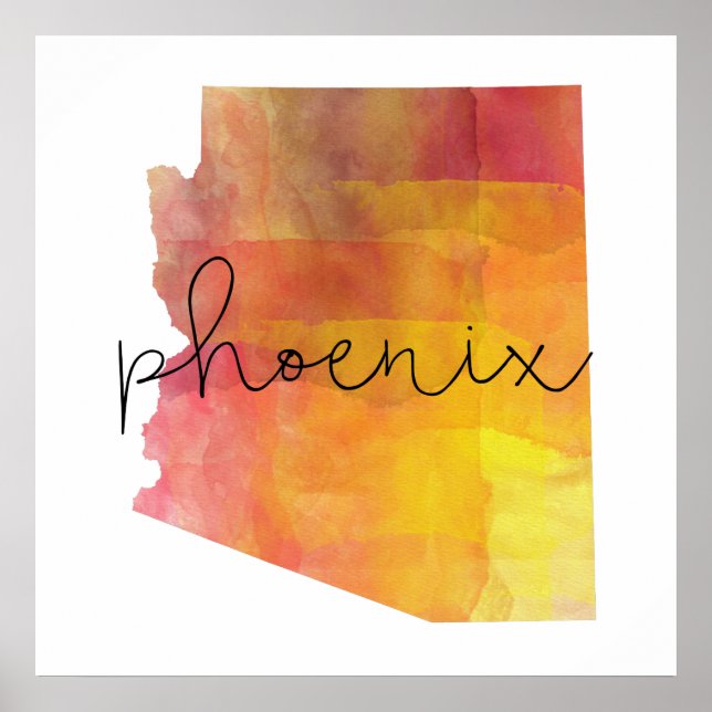 Poster Arizona Phoenix de Watercolor (Frente)
