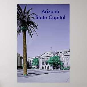 Poster Arizona - Retro de Capitólio Estadual com Toque d