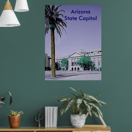 Poster Arizona - Retro de Capitólio Estadual com Toque de