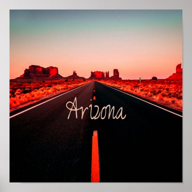 Poster Arizona Rochas Vermelhas do Deserto Sunset (Frente)
