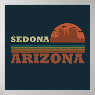 Poster arizona sedona vintage pôr do sol paisagem az