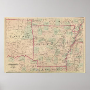 Poster Arkansas e parcela de território indiano