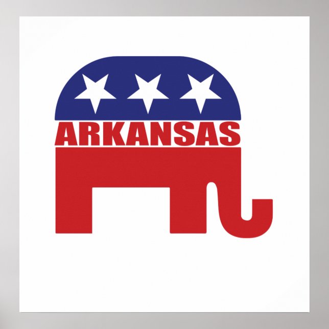 Pôster Arkansas Republican Elephant (Frente)