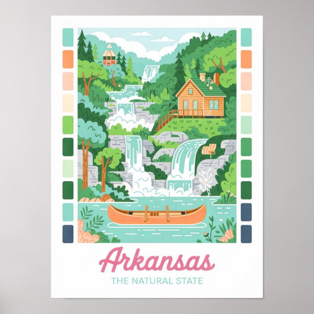 Poster Arkansas the Natural State Summer Viagem (Frente)