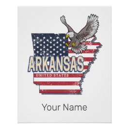 Pôster Arkansas United States Retro Map Vintage EUA