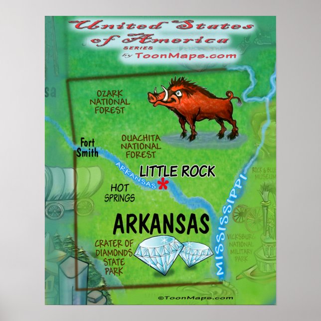 Pôster Arkansas USA (Frente)