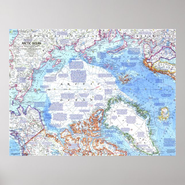 Poster " Arktis: 1971/heute - Karte der Arktisregion ... (Frente)