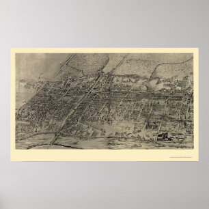 Poster Arlington, mapa panorâmico de NJ - 1907