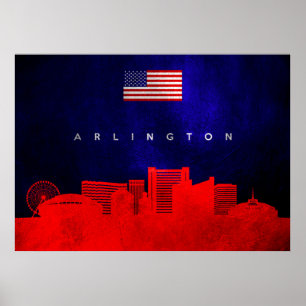 Poster Arlington Texas Skyline