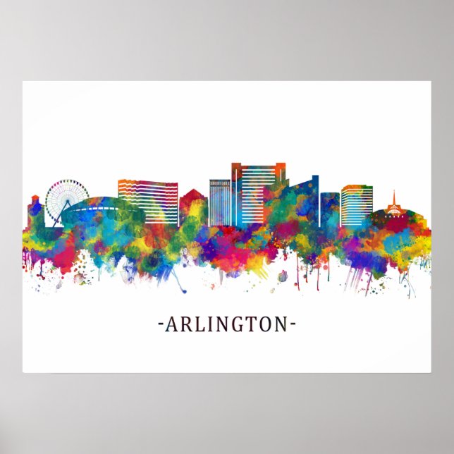 Poster Arlington Texas Skyline (Frente)