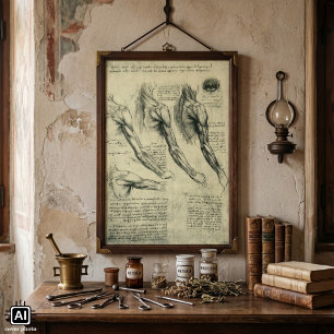 Pôster Arm e Anatomia do Ombro por Leonardo da Vinci