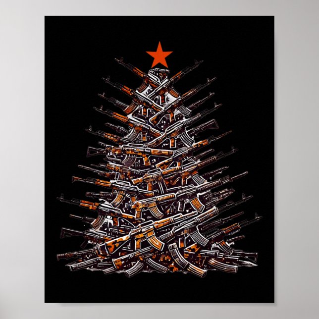 Poster Arma Árvore De Natal Engraçado Xmas 2024 Oferece P (Frente)