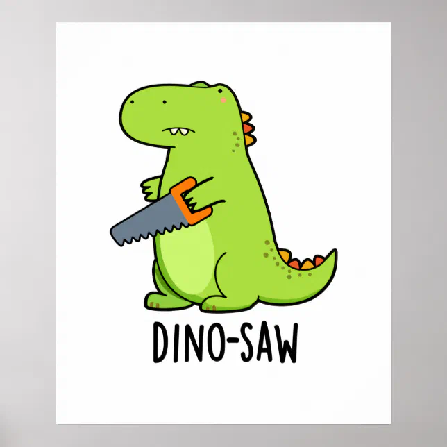 Poster Engraçado humor de desenho animado de T rex dinoss