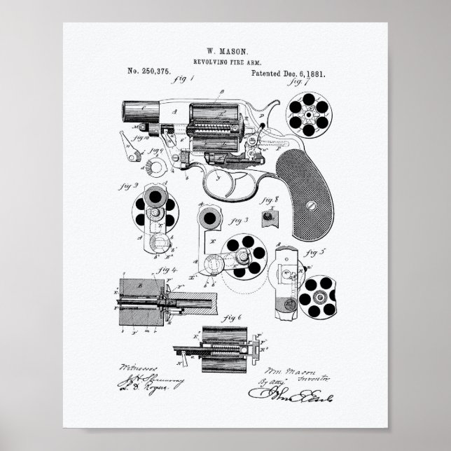 Poster Arma Revolvente de Fogo 1881 Arte Patente - Livro  (Frente)