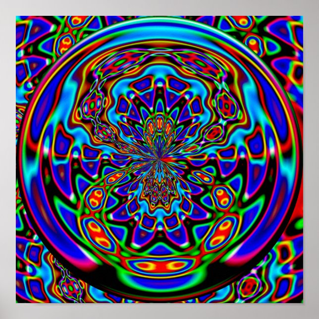 Pôster Armadilha de Vênus Abstrato Digital (Frente)