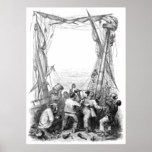 Pôster Armadilhas Vintage e navio pirata naufragado