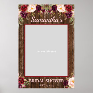 Poster Armadura de Foto Floral Marsala Borgonha Rústica