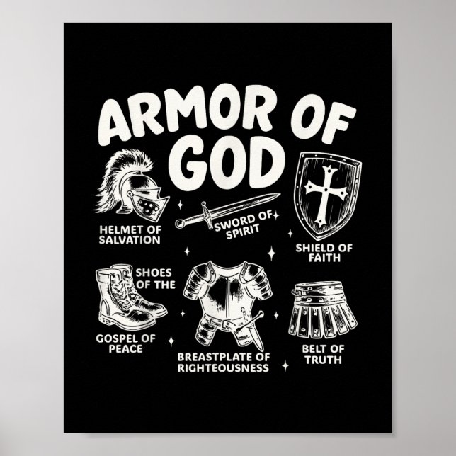Poster Armamento De Deus Bíblia Cristã Da Batalha De Gear (Frente)