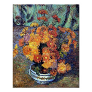 Pôster Armand Guillaumin - Vaso de crisântemos