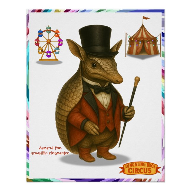 Pôster Armand, o armadillo apresentador de circo (Frente)