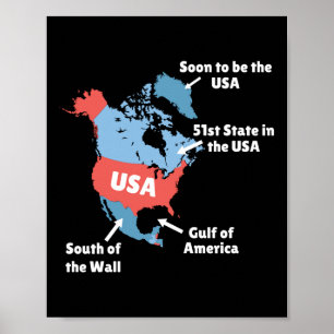 Poster Armário Engraçado Dos Eua - Canadá, Gronelândia, G