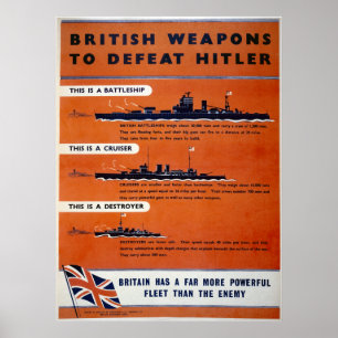 Pôster Armas britânicas WW2 - navios de guerra