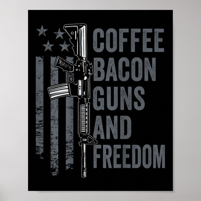 Poster Armas de Café Bacon &amp; Liberdade - Churrasco Gr (Frente)