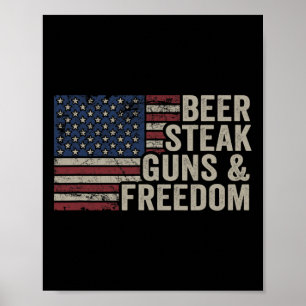 Poster Armas De Cerveja E Liberdade - 4 De Julho Dos Eua 