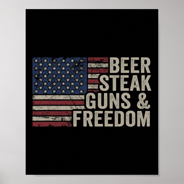 Poster Armas De Cerveja E Liberdade - 4 De Julho Dos Eua  (Frente)