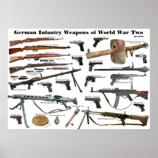 Poster Armas de infantaria alemãs no WW2