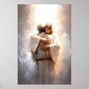 Poster Armas de Misericórdia Jesus e Homem Arte Cristã pa