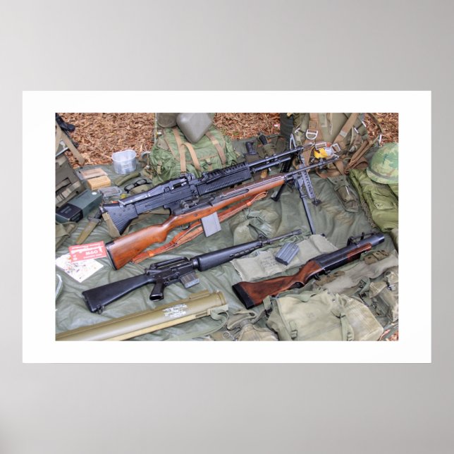 Pôster Armas e engrenagens da era do Vietnã (Frente)