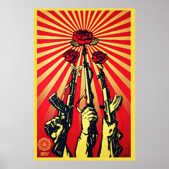 Poster Armas e Rosas, 2007 Shepard Firey (Frente)