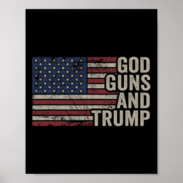 Poster Armas e Trump - Pro God Gun Funny Republican Usa (Frente)