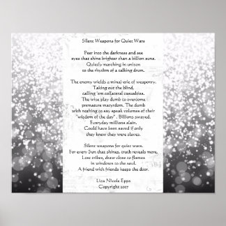 Pôster Armas silenciosas para guerras silenciosas. Poema 