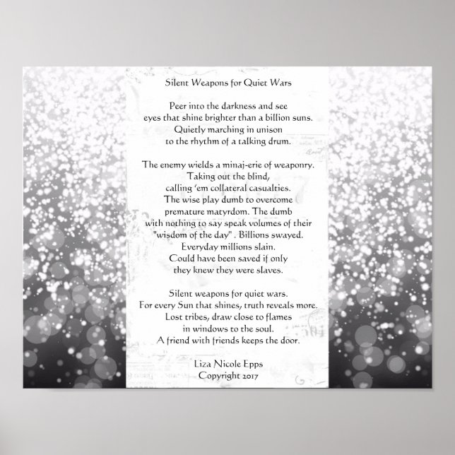 Pôster Armas silenciosas para guerras silenciosas. Poema  (Frente)