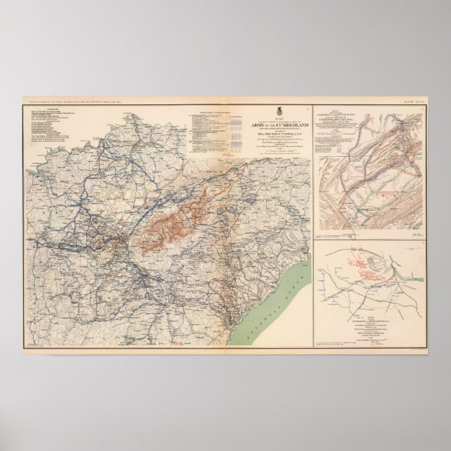 Pôster Army of the Cumberland campaigns (Frente)