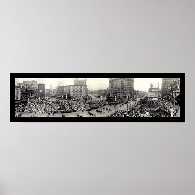 Poster Army Parade Detroit Foto 1914 (Frente)