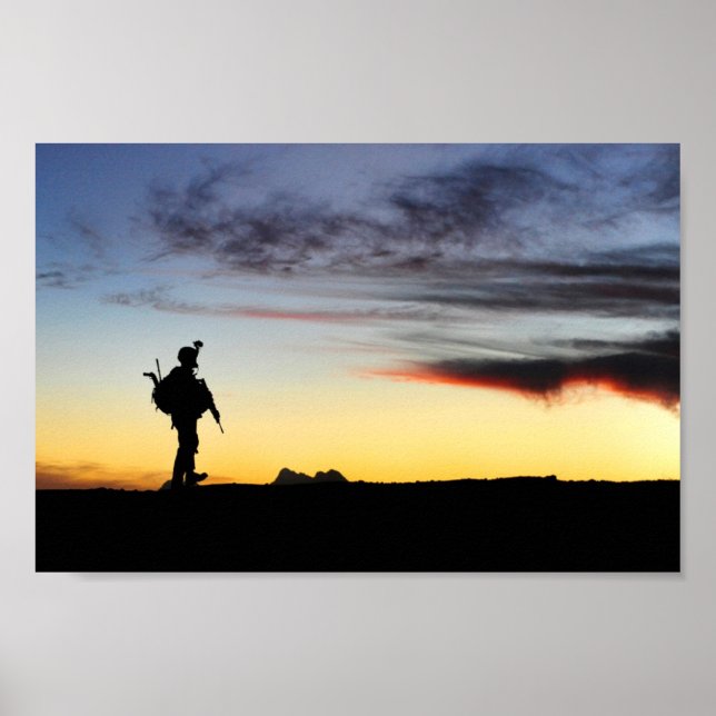 Poster Army Soldier Silhouette (Frente)